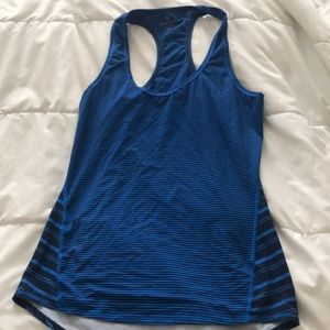 Cobalt and navy Athleta workout tank.